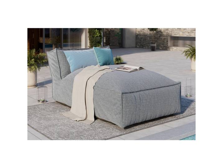 Ambia Garden Loungesofa, Grau, 1-Sitzer, 95x80x175 cm, wetterbeständig, regenabweisend, lichtecht, Loungemöbel, Outdoorsofas