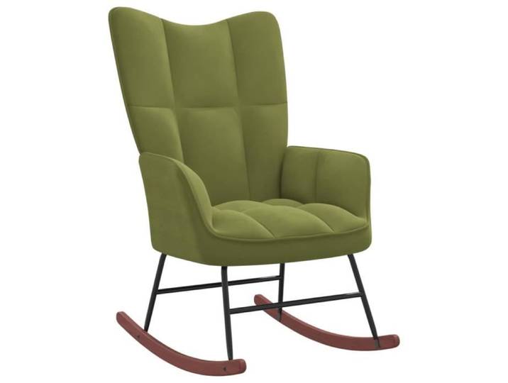 Fauteuil à bascule - HOME Chaise à bascule Vert clair Velours(8844)