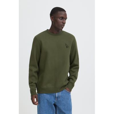 Sweatshirt BLEND "BHKACE CREW SWEAT", Herren, Gr. M, grün (deep depths), Sweatware, Obermaterial: 50% Baumwolle, 50% Polyester, unifarben, regular fit normal, Rundhals, Rippbündchen, Sweatshirts Sweatshirt, Baumwollmischung, regular fit