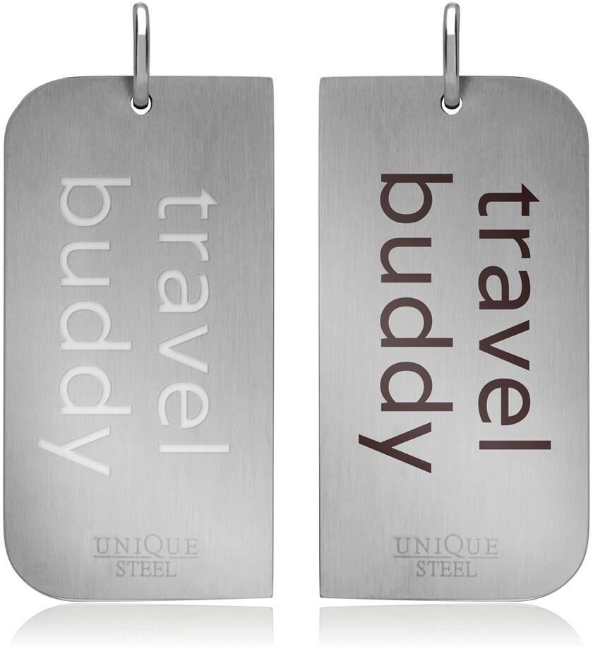 Unique Partneranhänger Herzschlag Edelstahl silber
