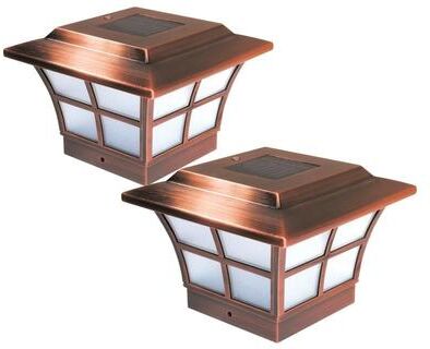 Classy Caps 4x4 Copper Plated Prestige Solar Post Cap (Set of 2)