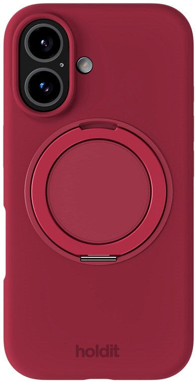 iPhone 16 Holdit Silikone Stand Cover - Red Velvet