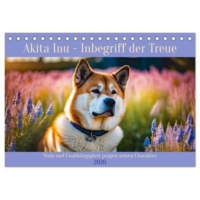 Akita Inu - Inbegriff der Treue (Tischkalender 2026 DIN A5 quer), CALVENDO Monatskalender