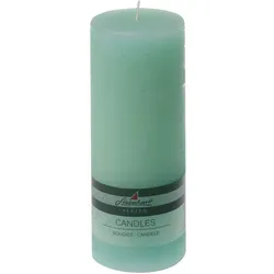 Stumpenkerze Raureif 20 cm Wachs Grün Mint XXL
