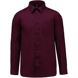 Kariban Herren Popeline Hemd 'Jofrey' langarm K545 wine 3XL