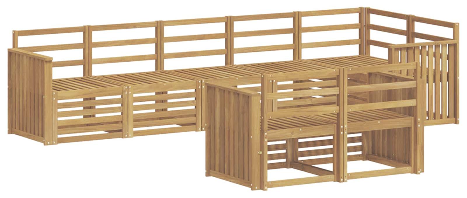 Gartenmöbel-Set, bestehend aus 8 Sofas, Farbe: Weiß, Maße: 306 x 128,5 x 73 cm