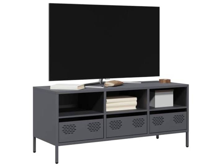 HEFZGDB TV-Schrank Anthrazit 101,5x39x43,5 cm aus Kaltgewalztem Stahl mit 3 Fächern und 3 Schubladen, Industriestil Möbel, Stabiles Metallgestell, Verstellbare Stellfüße