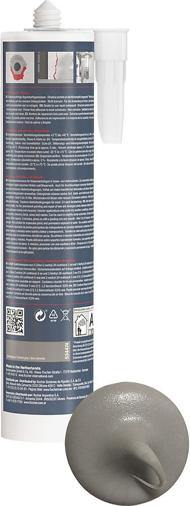 fischer Reparaturmörtel DEC ZEG, Inhalt 310 ml, ab 12 Stk, zementgrau