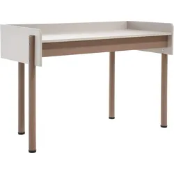 SCHREIBTISCH Boreo mit braunen Metallbeinen, 126 cm, Kaschmir+Hellbraun