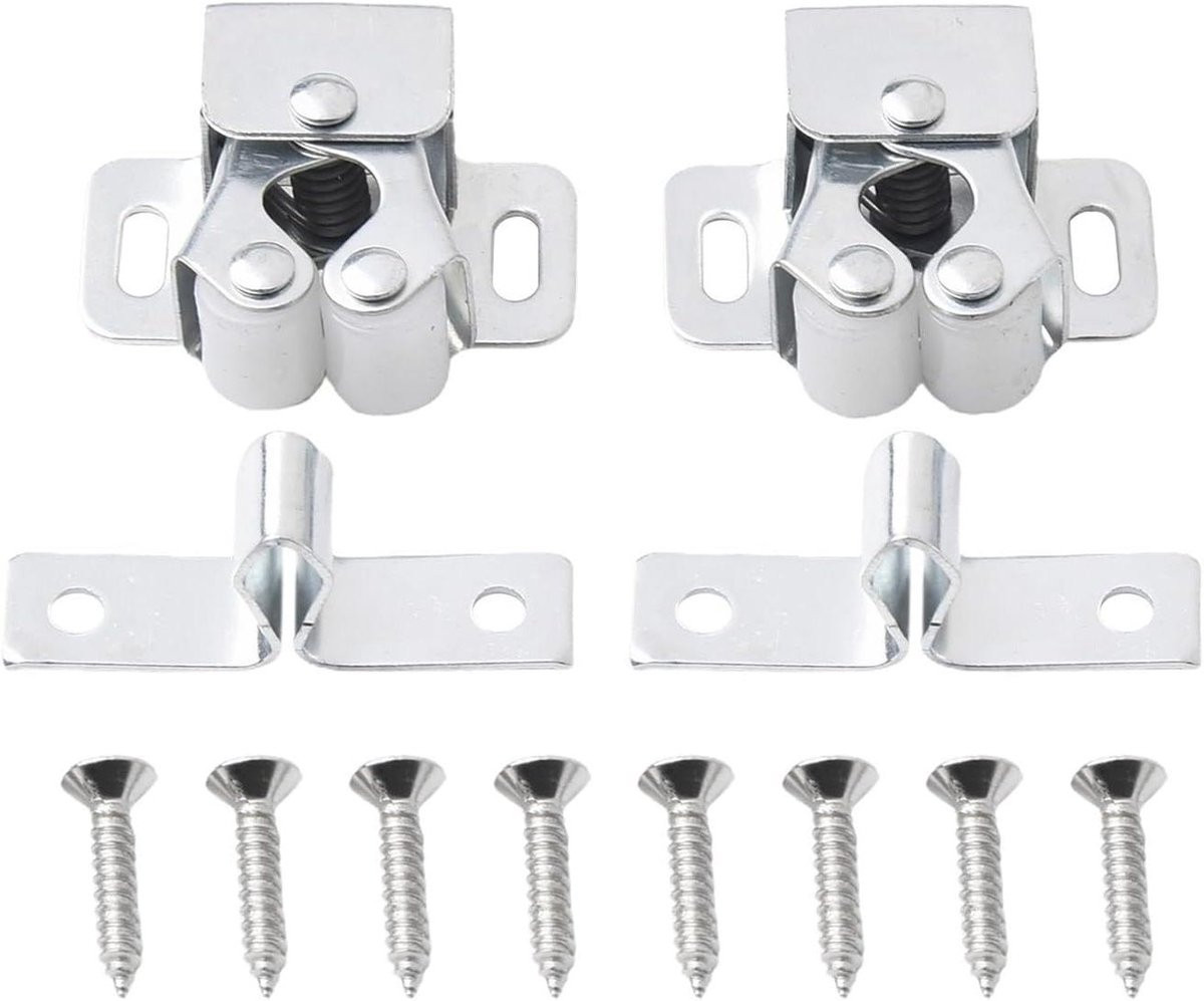 Bantam deurklemmen voor kasten en kledingkasten met aanraakkralen, push-to-close kaarttypeclips voor ruisonderdrukking en deurbescherming, goud