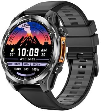 Multisell Products Hub Pro Smart Watch For Men Sport Heart Rate, Flashlight, Compass, And Password Lock   AMOLED Smartwatch black