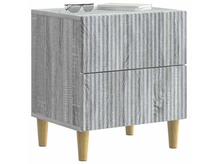 KTHLBRH Nachttisch mit 4 Schubladen, Sonoma-Grau, 43 x 34,5 x 48 cm, 2 Technisches Holz, Streifendesign, großer Raum, einfache Wartung, vielseitige Verwendung