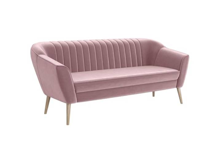 MEBLINI Mini Sofa 3-Sitzer für Wohnzimmer - Mini Lounge für DREI Personen - Küchensofa - Sofa Klein - KAIA - 3 - Rosa Samt