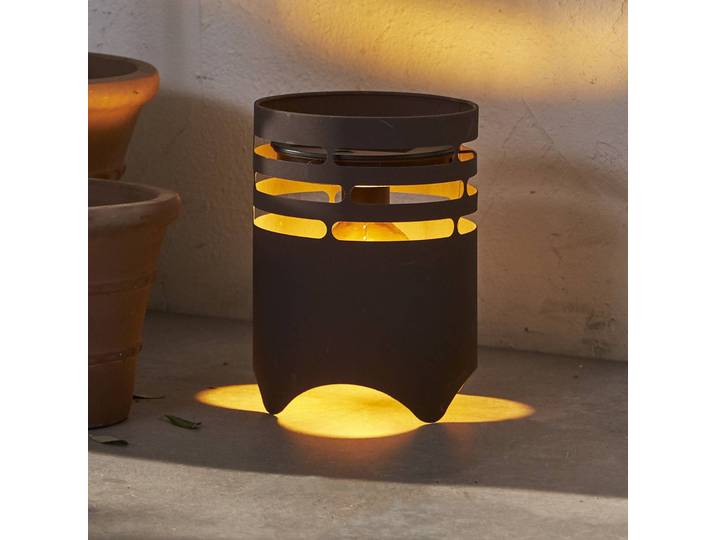 STAR TRADING LED-Solarleuchte Marron, Höhe 25 cm, braun, Metall, USB-C Marron, braun / rost, Metall, Modern, Solarleuchte
