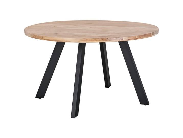 P & B Esstisch, Natur, Holz, Metall, Akazie, vollmassiv, Holz, rund, eckig, 130x76x130 cm, Esszimmer, Tische, Esstische, Esstische rund
