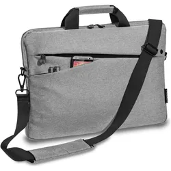 Pedea Laptoptasche 17,3 Zoll (43,9cm) FASHION Notebook Umhängetasche mit Schultergurt (17.30", Acer, ASUS, HP, Universal), Notebooktasche, Schwarz, Grau