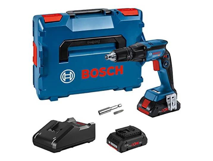 Bosch Professional 18V System visseuse plaquiste sans-fil GTB 18V-45 (avec 2 batteries ProCORE18V 4.0Ah\, chargeur rapide GAL 18V-40\, L-BOXX)