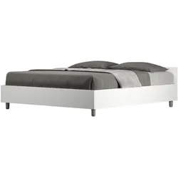 Nuamo 160x190 Doppelbett mit Stauraum aus weißem Lures
