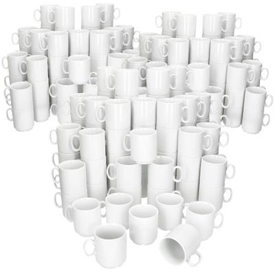 120er Set EVENT stapelbare Kaffeebecher weiß Porzellan 250 ml