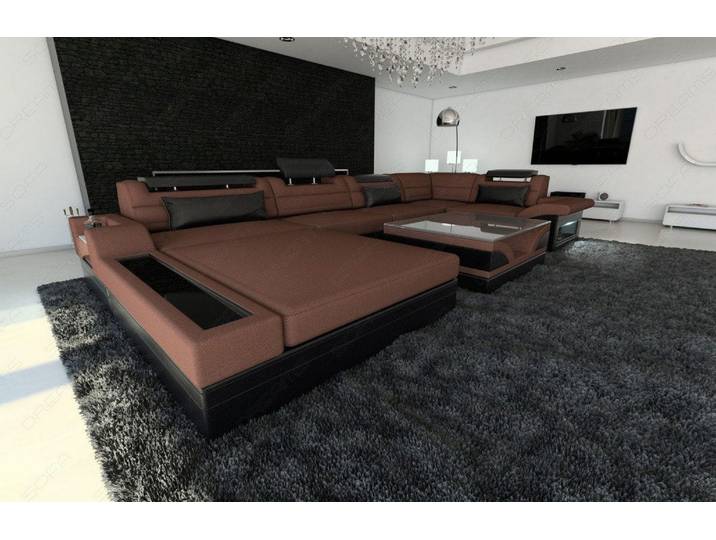 Wohnlandschaft Mezzo U-Form aus Stoff