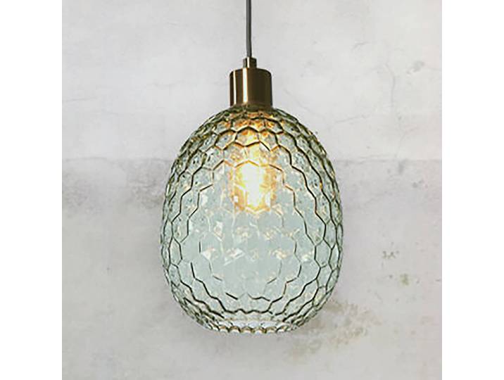 Suspension Venice type A 18 x 18 x 27cm Vert/Vert/Doré Matériau : Verre Type de verre : Verre coloré E27