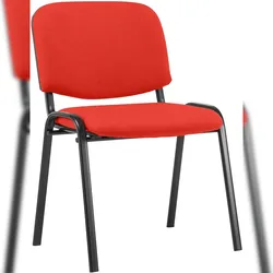 DELUKE Besucherstuhl ZAGREB - Stoff Rot 53x53x83 cm | Besucherstühle Konferenzstuhl Wartezimmerstuhl Bürostühle Bürostuhl Konferenzraum Wartezimmer