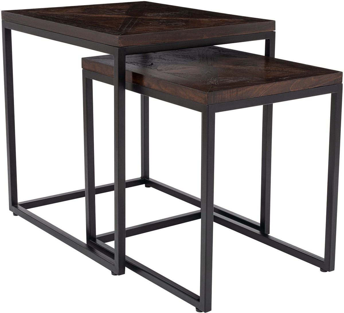 CLP Talero Nesttafels Set van 2 - Bruin - Met metalen frame