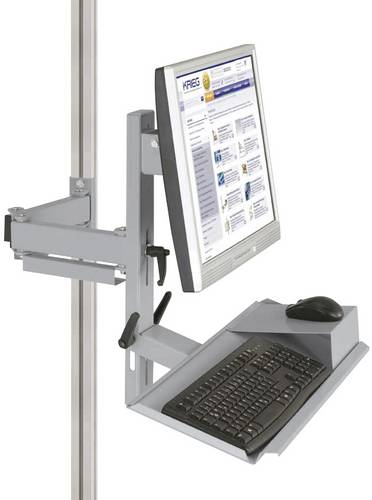 Manuflex ZB8287.9006 Ergonomie Monitorträger für CANTOLAB und ALU mit Tastatur- und Mausfläche, VESA-Adapter 75mm