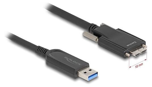 Delock USB Type A naar Micro-USB Type B Active Optical Cable (AOC) - 7,5 m - Zwart