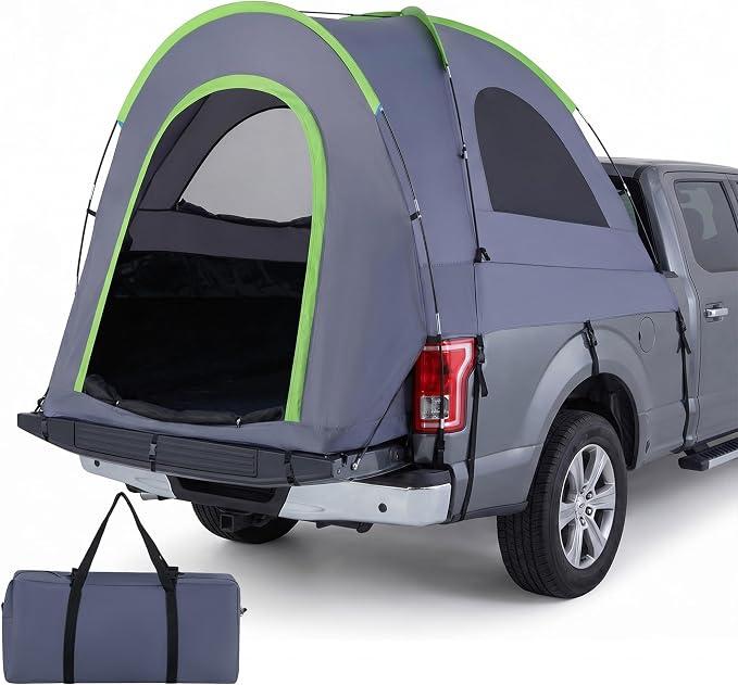 Dachzelt Truck LKW Zelt, Doppelschichtzelt Outdoors Pickup Zelt wasserfest mit Regenschutz, Truck-Zelt mit Netzfenster & Tür, Campingzelt für 3-4 Personen mit Tragetasche für Camping & Angeln