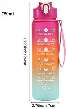 Uplifted Trends Portable Sports Water Bottle With Scale Heat Resistant Kitchen Drinkware red