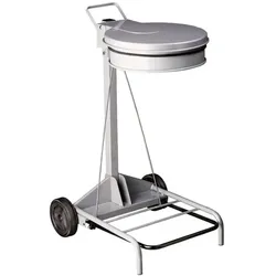 Müllsackständer Orgavente Contimobile fahrbar 110 L weiß Abfallbehälter mit Deckel und Fußpedal, HACCP konform