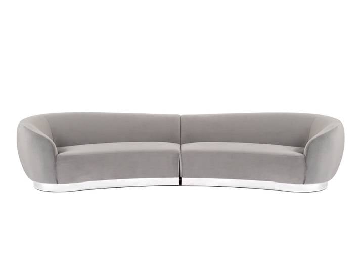 Equinox 6-Sitzer Sofa - Taubengrau - Basis Chrom