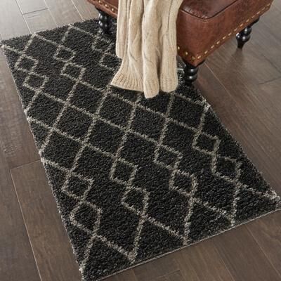 Nourison Geometric Moroccan Boho Shag Area Rug