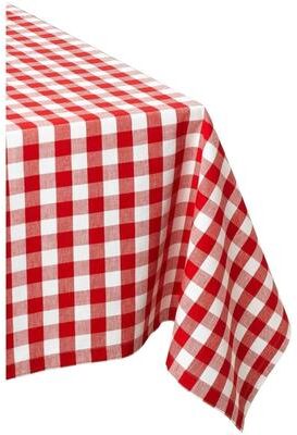 Design Imports Checkers Red and White Tablecloth