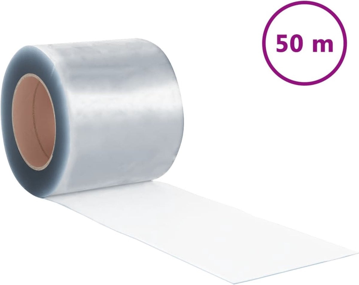 vidaXL Deurgordijn PVC Transparant 200 x 1,6 mm - 50 m