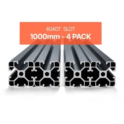 VEVOR 4er Set Aluprofil 1000 mm T-Nut 4040 Aluminium Profil, eloxierte Linearschiene nach europäischem Standard, Nutenprofil für 3D-Drucker, CNC-Maschine DIY, Lasergravur, Schwarz