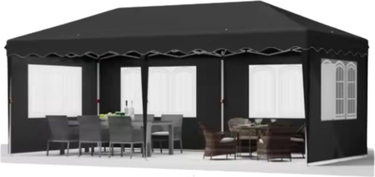 LUXUS Partyzelt - Faltpavillon 3x6 m - Mit Seitenteilen - Wasserdicht & UV-Schutz 50+ - Höhenverstellbar - Outdoor & Garten - Easy-Up
