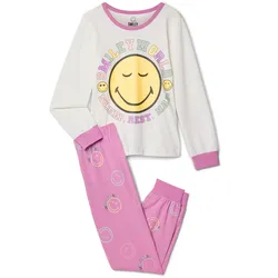 Tchibo - Kinder-Pyjama Smileyworld® - Mädchen - Gr. 134/140 - dunkelrosa/print