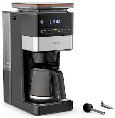 Krups Kaffeemaschine Schwarz, Silber Fassungsvermögen Tassen=18 mit Mahlwerk, Display