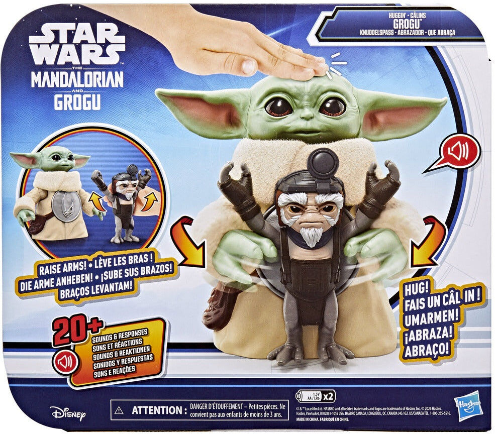 Hasbro Star Wars Huggin' Grogu Interactive Figure with Anzellan - 16.5 cm - Ages 4+