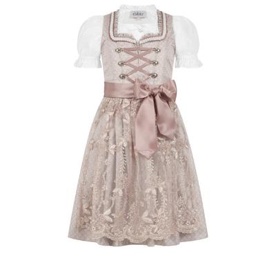 Dirndl NÜBLER "Kinderdirndl 3-teilig Stelle", Mädchen, Gr. 140, EURO, rosa, Obermaterial: 100% Polyester PES., Kleider