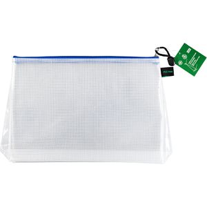 Foldersys Reißverschlussbeutel 40632-40, A4, blau / transparent, EVA-Folie, mit Dehnfalte, 1 Fach