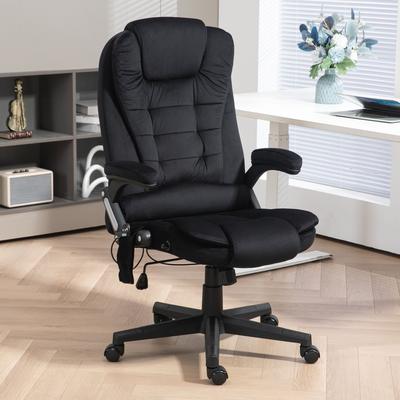 Ostweer Characteristic Heated Massage Chair Gaming Chair, Black Reclining Executive Chair Computer Chair Drafting Chair with Padded Arm