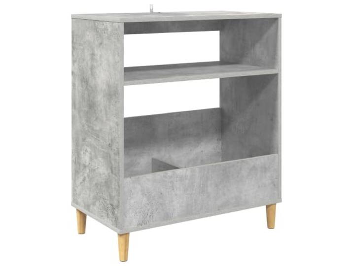 GHVBNMF Plattenspielerständer Betongrau 71x39,5x83 cm Plattenregal Stilvoller Vinyltisch für das Wohnzimmer mit Kippschutz, konischen Beinen und offener Ablage für Audio-Zubehör.