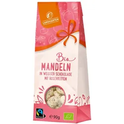 Mandeln in weißer Zitronen Schokolade Rosenblüte 90g