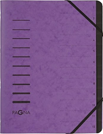 PAGNA Ordnungsmappe "Sorting File", 12 Fächer, violett