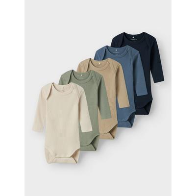 Langarmbody NAME IT "NBNBODY für Mädchen und Jungen mit Rippstruktur und Komfort", Mädchen, Gr. 50, N-Gr, blau (china blau), Sweatware, Obermaterial: 100% Baumwolle, unifarben, regular fit, Rundhals, Bodys, unifarben, casual, regular fit, Baumwolle,...