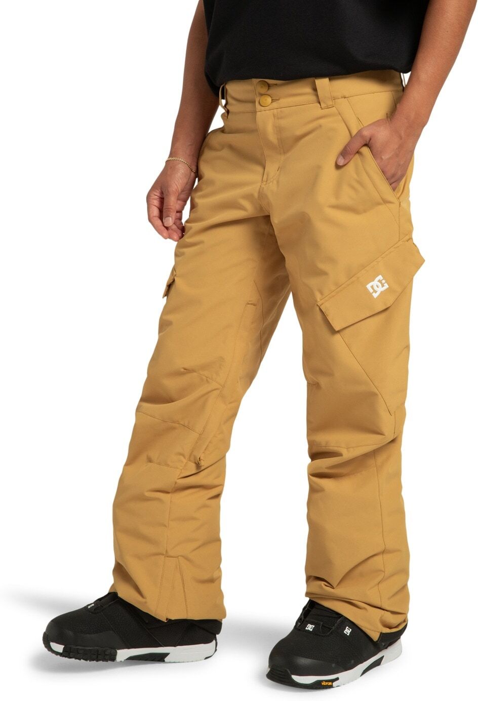 Snowboardhose DC SHOES "Nonchalant", Damen, Gr. M, Normalgrößen, gold (mustard gold), Obermaterial: 100% Polyester., Hosen Snowboardhose