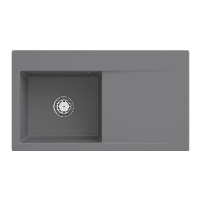 Villeroy und Boch Subway Subway Style 50 Einbauspüle 335201SL Becken links, 900 x 510 mm, Ablaufgarnitur mit Handbetätigung, Stone